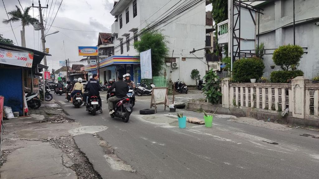 Lokasi kecelakaan dekat mini market di Concat, Sleman, Minggu (16/3/2025).